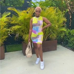 multicolor bandana dress